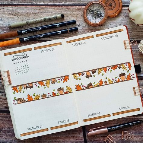 November Bullet Journal Ideas, Autumn Bullet Journal, November Bullet Journal, Fall Journal, Dotted Journal, Bullet Journal Monthly Spread, Bullet Journal Page, Bullet Journal Ideas Templates, Bullet Journal Cover Page