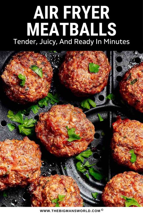 How To Cook Meatballs In Air Fryer, Air Fry Meatballs Recipe, Beef Meatballs Air Fryer, Mini Meatballs Air Fryer, Bbq Meatballs Air Fryer, Easy Air Fryer Meatballs, Meatballs Airfryer Time, Easy Meatball Recipes Air Fryer, Italian Meatball Recipes Air Fryer