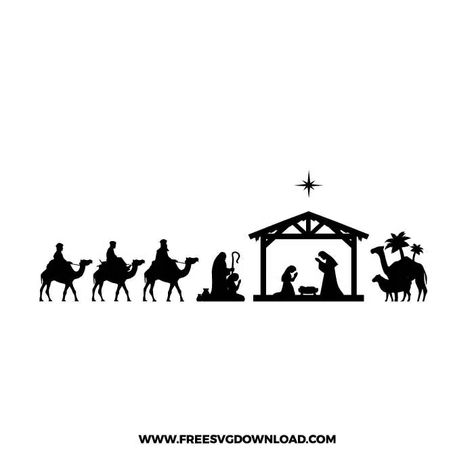 Nativity Scene Free SVG Files | Free SVG Download Svg Nativity Scene Free, Free Svg Nativity Scene For Cricut, Manger Silhouette Nativity, Nativity Clipart Free, Nativity Sillouttes Free, Christmas Navity Scene Free Printable, Nativity Templates Free Printable, Cricut Nativity Projects, Free Printable Nativity Scene