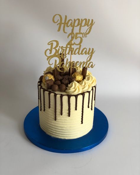 Velvet Rose Bakery on Instagram: “A repeat order of the 6 inch chocolate sponge with fresh cream, a gold glitter topper and chocolates to decorate. ——————————————————…” 6 Inch Cake Design Birthday, 6 Inch Cake Design, Cake Design Birthday, 6 Inch Cake, Cream Tart, Design Birthday, Velvet Rose, Chocolate Sponge, Drip Cake