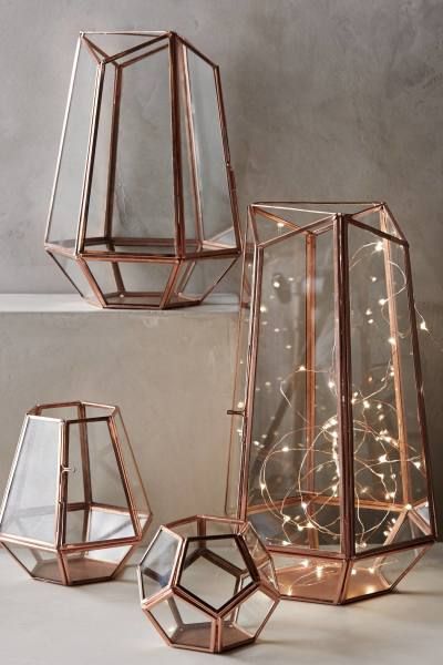 Spotted on Saturday: Rose Gold Finds for the Home - Style Me Pretty Living Oasis Decor, Geometric Lantern, Smart Tiles, Gold Home Decor, Desert Oasis, Style Deco, Cool Ideas, Decoration Inspiration, Decor Guide