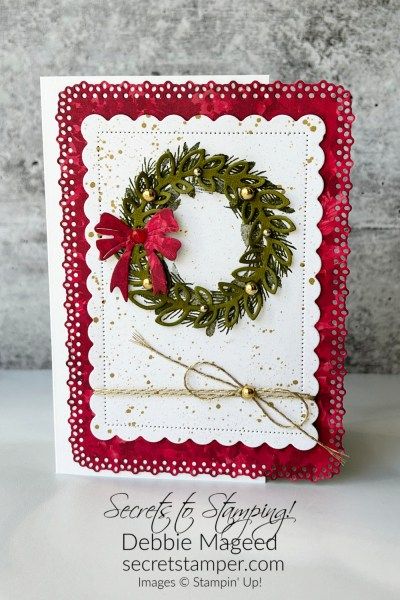 Cottage Wreath, Stamping Cards, Country Wreaths, Stampin Up Christmas Cards, Wink Of Stella, Stampin Up Christmas, Fun Fold Cards, Card Making Inspiration, Gifts Cards