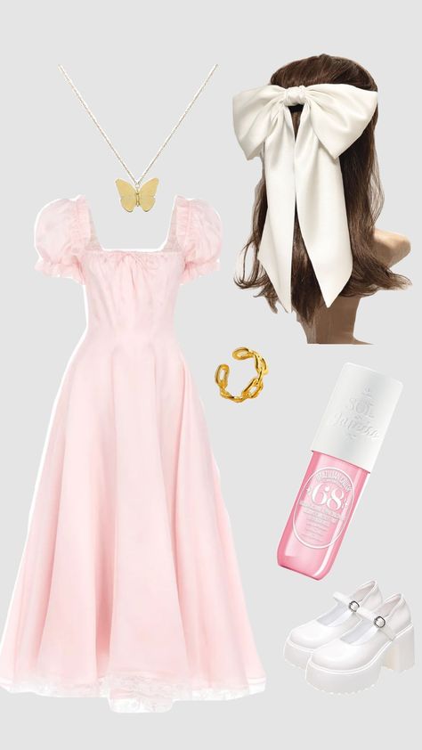 Princess Inspired Outfits Casual, Coquette Products, Princess Outfit Ideas, Princess Aesthetic Outfits, Princess Inspired Outfits, Modest Girly Outfits, Simple Outfits For School, Modesty Outfits, Pink Dress Casual