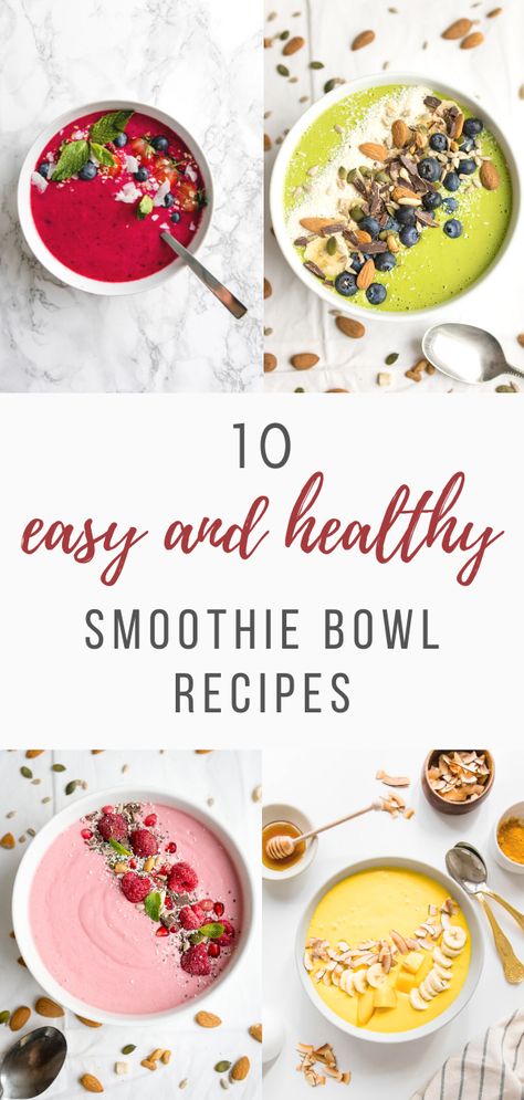 Healthy Smoothie Bowl Recipes, Vegan Smoothie Bowl Recipes, Healthy Smoothie Bowls, Healthy Smoothie Bowl, Smoothie Bowls Recipe Easy, Smoothie Bowl Recipe Healthy, Bowl Recipes Easy, Vegan Smoothie Bowl, Breakfast Smoothie Bowl