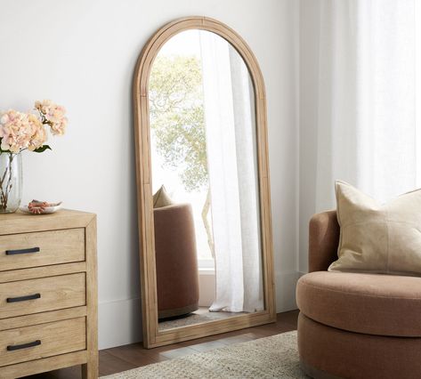 Field Wooden Handcrafted Arch Floor Mirror | Pottery Barn Arch Floor Mirror, Floor Length Mirror, Wood Arch, Wooden Arch, Wooden Mirror, Outdoor Furniture Collections, Outdoor Dining Furniture, Mirror Wall Art, Floor Mirror