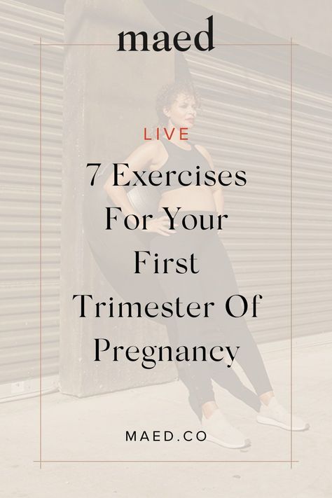 Looking for 7 easy exercises you can do at home or at the gym during your first trimester of pregnancy? MAED shares her first trimester exercise routine and how to do each step of the routine as a way to stay fit during your pregnancy. First Trimester Exercises, Trimester Chart, First Trimester Workout, Early Pregnancy Test, First Trimester Pregnancy, Exercise While Pregnant, First Month Of Pregnancy, Pregnancy First Trimester, 1st Trimester