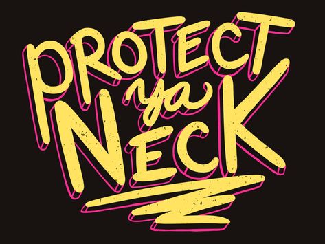 Protect Ya Neck Tattoo, Interesting Aesthetic, School Relatable, Ink Therapy, Illustration Lettering, Type Art, Lettering Inspiration, Cool Tattoos For Guys, Wu Tang