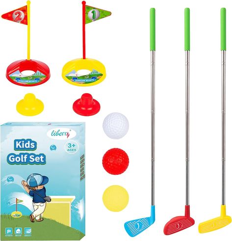 Amazon.com: Liberry Kids Golf Set, Retractable Toy Golf Clubs for Toddlers, Mini Golf Set for Children Age 3 4 5 Years Old : Toys & Games Golf Toys, Golf Club Sets, Kids Golf, Golf Set, Kids Gift Guide, Mini Golf, Play Toys, Kids Hands, Play Golf