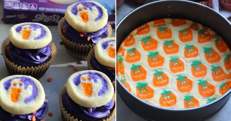 TikTokers are sharing the best ways to enjoy Pillsbury's Halloween sugar cookies. Pillsbury Sugar Cookie Recipe, Pillsbury Pumpkin Cookies, Cookie Dessert Recipes, Pillsbury Halloween Cookies, Spooky Desserts, Pillsbury Sugar Cookie Dough, Sugar Cookie Cheesecake, Pillsbury Sugar Cookies, Cookies Ice Cream