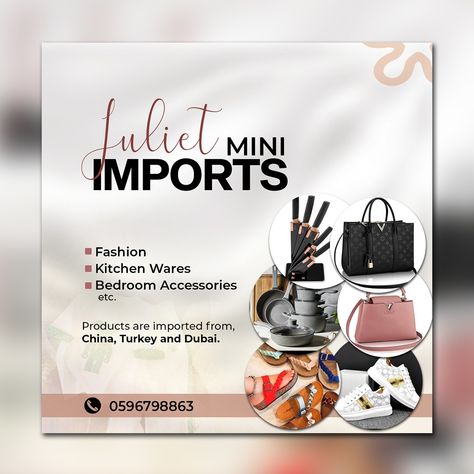 Flyer for mini importation business Mini Importation Business, Mini Importation Flyer Design, Importation Flyer Design, Importation Flyer, Importation Business, Free Flyer Design, Instagram Graphic Design, Creative Advertising Photography, Graphic Design Business Card