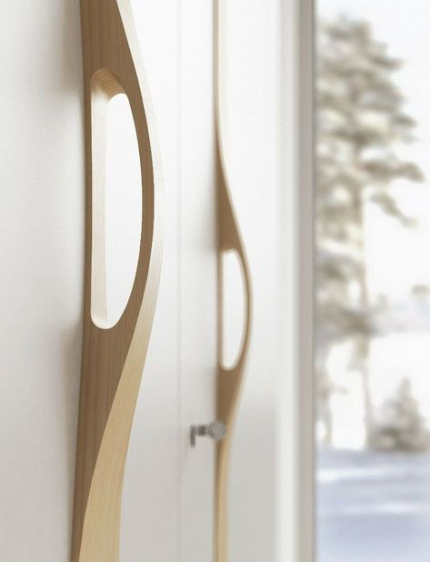 Door Handle Design Wood, Wooden Handles Door, Wooden Door Handle, Vstupná Hala, Door Handle Design, Wardrobe Door Designs, Bedroom Closet Design, Wardrobe Handles, Wardrobe Design Bedroom