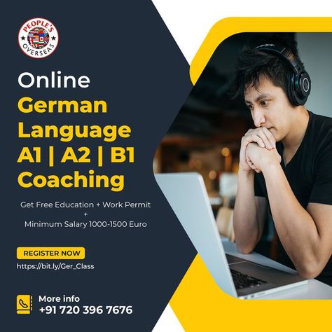 Language Course Poster Design, B1 German, German Language Course, Study German, Language Classes, Germany Language, Class Poster, Media Poster, Job Vacancy