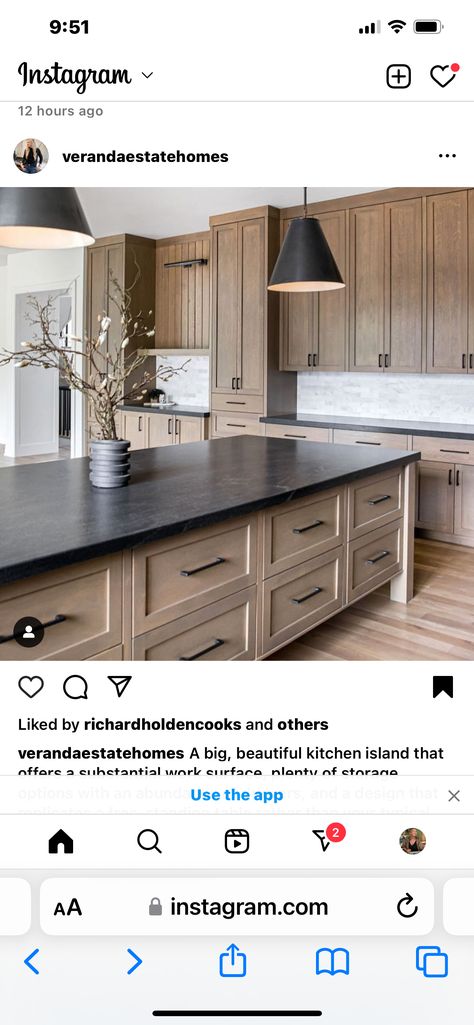 Taupe Kitchen Cabinets, Taupe Kitchen, Stained Kitchen Cabinets, White Oak Kitchen, Black Countertops, Oak Kitchen Cabinets, Wood Kitchen Cabinets, Oak Kitchen, Kitchen Cabinet Colors