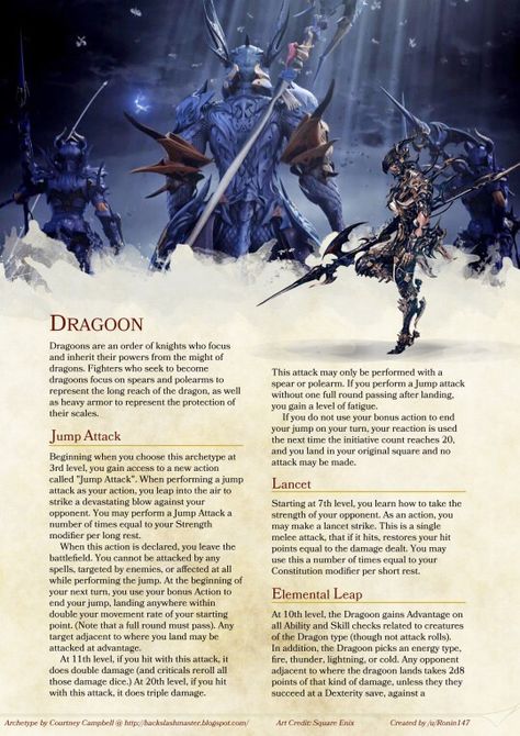 Final Fantasy Dnd 5e, Martial Archetype, Dnd Aesthetic, D D Classes, Dnd Campaign, Dnd Classes, Dnd Races, Dungeons And Dragons 5e, Dnd Ideas