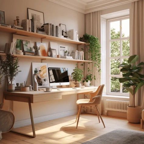 Home Office And Study Room, Organic Modern Workspace, Limewash Home Office, Home Workspace Aesthetic, Ideas For A Study Room, Work Space Design Home, Creative Office Space Home, Work Space At Home Ideas, Work Spaces Ideas