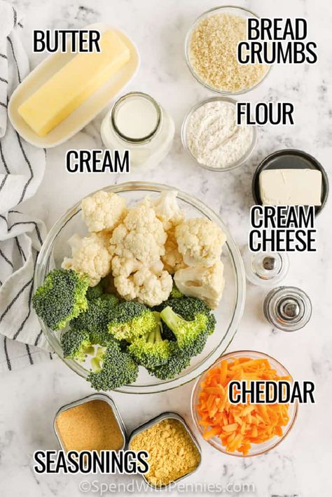 Cheesy Vegetarian Casserole, Broccoli Casserole No Mayo, Broccoli And Cauliflower With Cheese Sauce, Broccoli And Cauliflower Gratin, Easy Broccoli And Cauliflower Recipes, Broccoli Cream Cheese Casserole, Cauliflower And Broccoli Casserole, Broccoli And Cauliflower Bake, Cheesy Broccoli Cauliflower Casserole