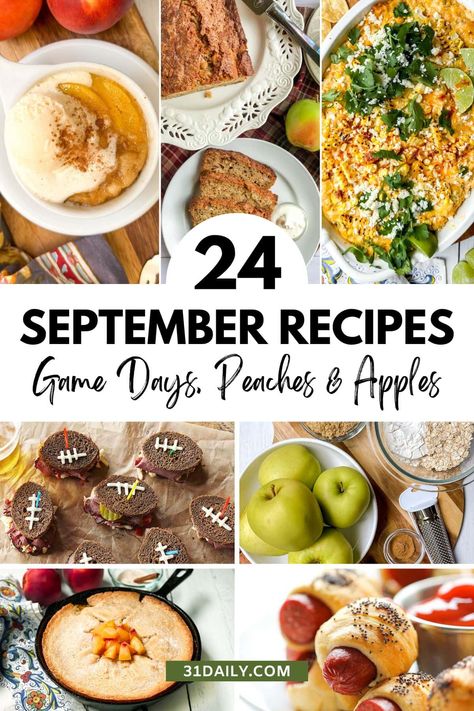 September Food, September Recipes, Slow Cooker Apple Crisp, Recipe Using Apples, Roasted Fall Vegetables, 31 Daily, Game Day Recipes, September Fall, Peach Recipes