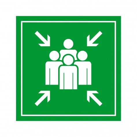 Green emergency evacuation assembly poin... | Premium Vector #Freepik #vector #people #arrow #green #fire Directory Signage, Home Map Design, Newsletter Template Mailchimp, Emergency Evacuation, Vinyl Sticker Design, Vector Photo, Premium Vector, Social Network, Vinyl Sticker