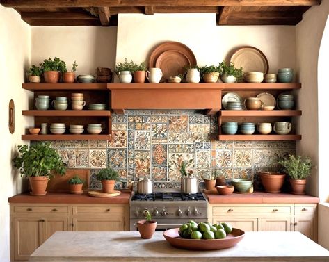 How To Create A Beautiful Mediterranean Style Kitchen Mediterranean Decor Kitchen, Italian Kitchen Ideas, Modern Mediterranean Kitchen, Mediterranean Style Kitchen, Mediterranean Style Interior, Hacienda Style Kitchen, Provence Kitchen, Mediterranean Kitchen Design, Spanish Style Kitchen