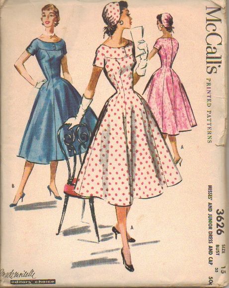 1950s Dress Patterns, 1950 Style, Mccalls Patterns Dress, Cocktail Dress Patterns, Patron Vintage, 1950 Fashion, Cocktail Dress Vintage, Vintage Dress Patterns, Mccalls Sewing Patterns