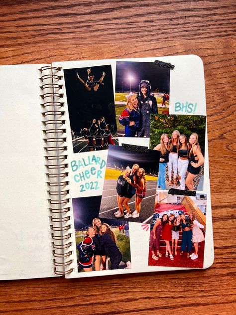 Sophomore Year Scrapbook, Scrapbook Highschool, Scrapbook Journal Highschool, Freshman Year Scrapbook Ideas, Cheer Scrapbook Ideas, Senior Journal, Freshman Scrapbook, Scrapbook High School Years, High School Scrapbook Ideas