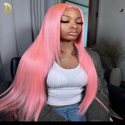 13x4 Body Wave Light Pink Lace Front Wig Human Hair Wigs Bone Straight Colored Wig Transparent 13x6 Light Pink Lace Front, Pink Lace Front, Remy Wigs, Hd Lace Frontal, Pink Wig, Pretty Hair Color, Human Wigs, Hair Color Pink, Wig Human Hair