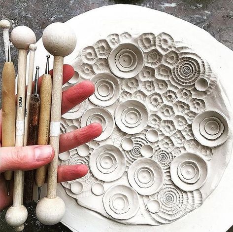 Clay Stamps, Ceramic Tools, Ceramic Texture, Pottery Handbuilding, Home Decor Ideas Living Room, Clay Texture, Tanah Liat, Slab Pottery, Home Decoration Ideas