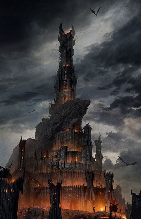 Barad Dur, Middle Earth Shadow, Shadow Of Mordor, Middle Earth Art, Tolkien Art, Lotr Art, Fantasy City, Fantasy Castle, Fantasy Places