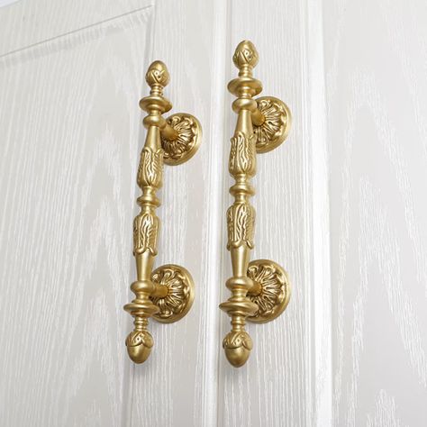 Brass Gold Drawer Pulls Curved Arch Drawer Handles Cupboard - Etsy Australia Door Pull Handles Brass, Victorian Cabinet Hardware, Cabinet Accents, Creek Design, Modern Drawer Pulls, Dresser Wardrobe, Door Handles Vintage, Cupboard Kitchen, Interior Hardware