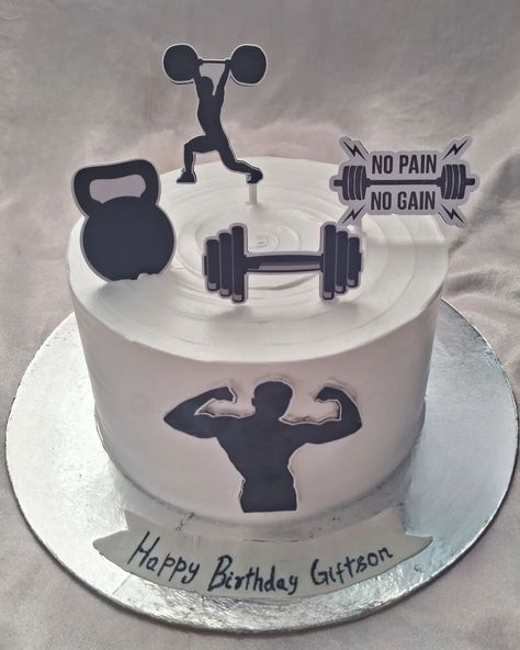 Gym theme birthday cake🖤 . . . . . . . . . . . #birthday #happybirthday #party #cake #birthdaycake #birthdaygirl #wedding #birthdayparty #happy #anniversary #gift #instagood #celebration #family #photography #birthdayboy #cakes #balloons #babyshower #instagram #chocolate #friends #like #handmade #cakedecorating #food #photooftheday #events #artgallery Gym Birthday Decorations, Cake For Boss Men, Gym Cake For Men, Gym Theme Cake For Men, Themed Cakes For Men, Gym Theme Cake, Birthday Cake For Papa, Building Cake, Happy Anniversary Gift