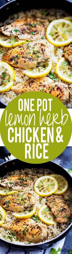 One Pot Lemon Herb Chicken & Rice | Creme de la Crumb Lemon Herb Chicken, Herb Chicken, Lemon Herb, Chicken And Rice, Ritz Crackers, Chicken Rice, Spaghetti Squash, Lemon Chicken, Butter Chicken