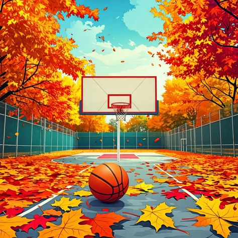 🏀🍂 Feeling that fall breeze? Time to trade in the beach ball for a basketball! 🔥 We're gearing up for another awesome season of hoops at Basketball Academy of LI. What are YOU most excited to work on this fall? 🤔⬇️ Basketball And Volleyball Background, Anime Basketball Court Background, Basketball Street, Naruto Playing Basketball, Basketball Landscape, Basketball Academy, Beach Ball, Basketball, Feelings