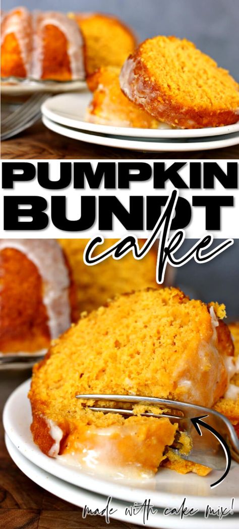 Pumpkin Spice Bundt Cake, Cake Mix Pumpkin, Spice Bundt Cake, Pumpkin Bundt Cake Recipes, Pumpkin Bundt, Frozen Pumpkin, Pumpkin Bundt Cake, Family Desserts, Vanilla Cake Mixes