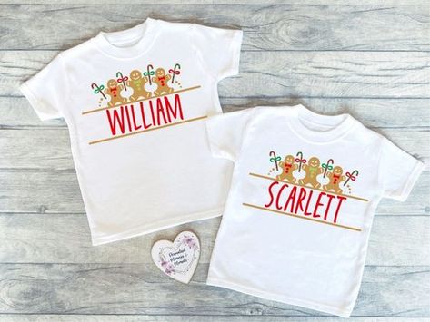 Personalised Christmas T Shirt | Keepsake T-shirt  | Christmas Gift | Christmas T-shirt | Christmas Tee | Sibling Baby Sis Bro Christmas Top Christmas t shirt #christmastshirt T shirt #tshirt t-shirt #t_shirt t shirts #tshirts t-shirts #t_shirts T shirt design #tshirtdesign T-shirt designs #t_shirtdesign T shirts designs #tshirtsdesigns 4.199 Gingerbread Characters, Matching Christmas Jumpers, Christmas Shirts For Kids, Christmas T Shirt Design, Birthday Keepsakes, Christmas Tops, Childrens Christmas, Baby Christmas, Christmas Jumper