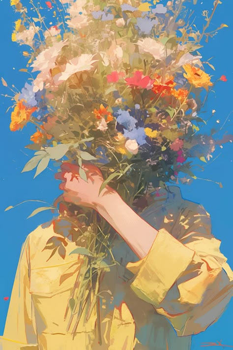 Flower Illust, Best Paintings, Concept Art Tutorial, Pretty Drawings, Hyperrealism, Digital Art Anime, Ethereal Art, Human Art, Dreamy Art