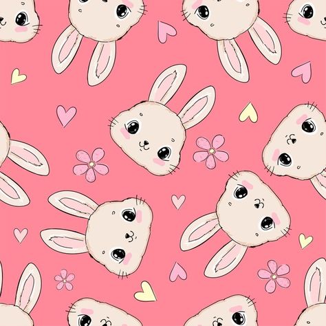 Flower Heart Wallpaper, Bunny And Flowers, Animal Pictures For Kids, Print On T Shirt, T Shirt Illustration, Rabbit Wallpaper, Cute Pink Background, Easter Backgrounds, Background Print