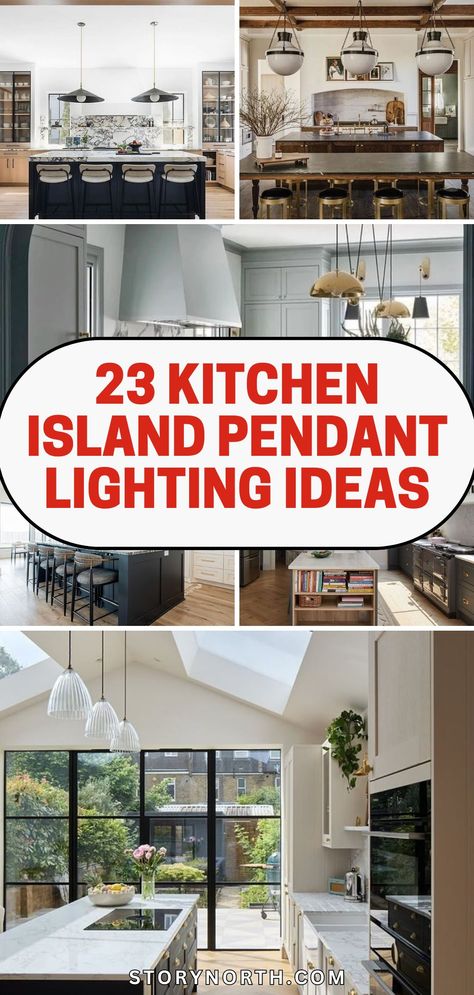 Save this pin for inspiration on how to brighten up your kitchen with stylish pendant lighting! Explore tips and ideas to transform your space. #KitchenDecor #HomeInspiration #InteriorDesignTips Lights Over A Kitchen Island, Coastal Kitchen Pendant Lights, Black Kitchen Pendant Lights Over Island, Pendent Lighting Over Island, Lighting Ideas For Kitchen, Pendant Lighting Over Kitchen Island, Cylinder Pendant Lights, Bright Kitchen Lighting, Pendant Lighting Ideas