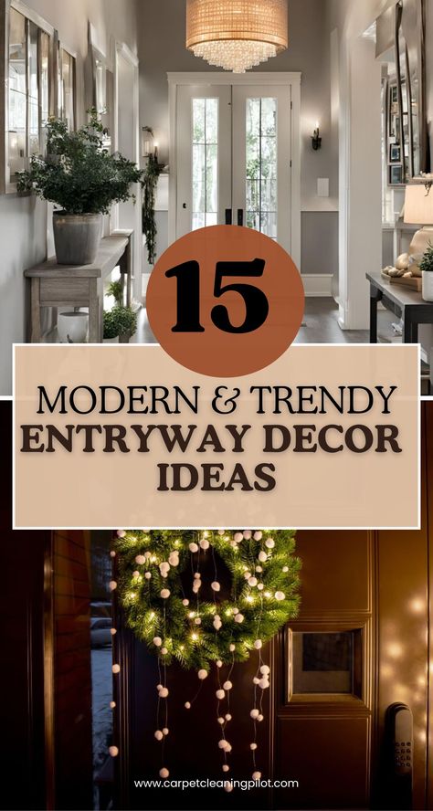 Transform your entryway with these modern decor ideas. From sleek furniture to minimalist designs, these tips will help you create a stylish and welcoming space. Discover how to blend functionality with contemporary aesthetics for an impressive first impression! Modern Foyer Entryway, Entry Way Decor Ideas, Entryway Decor Modern Luxury, Entryway Ideas Modern, Entryway Decor Modern, Front Entrance Decor, Minimalist Console Table, Modern Entryway Decor, Modern Decor Ideas