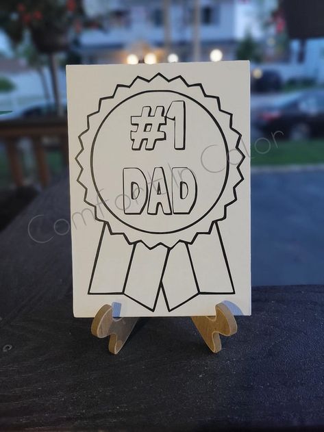 Paint Dad His Own #1 Dad Canvas For Father's Day Canvas Painting For Fathers Birthday, Father Drawing Easy, Things To Draw For Father's Day, What To Do For Fathers Day, Fathers Day Ideas For Kids, Dad Day Gifts, Fathers Day Drawings Ideas, Father's Day Drawing Ideas, Fathers Day Painting Canvases