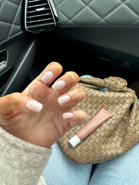 Short square glossy nails in a classy and elegant milky white colour. BIAB nail treatment, versatile and easy to maintain. Compliment any outfit. Milky Nails Short, White Neutral Nails, White Glossy Nails, Milky White Nails, Biab Nails, Neutral Nails, Elegant Nails, Milky White, Nail Tech