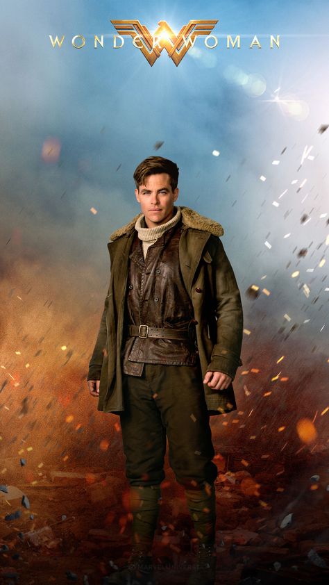 Steve Trevor from Wonder Woman (1080×1920) Amazon Queen, Steve Trevor, Wonder Woman Movie, Captain Kirk, Batman Begins, Male Actors, Woman Movie, Women Poster, Wonder Women