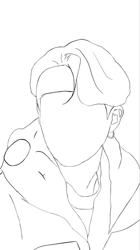 You can make some shirts designs with this!! ☺️🥺 Yoongi Outline Drawing, Suga Line Art Drawing, Suga Outline Drawing, Yoongi Line Art, Bts Outline Drawing, Suga Line Art, Bts Line Art, Bts Painting, Drawing Bts