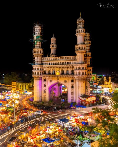 Char Minar, India Travel Places, Artificial Lake, India Photography, Black Phone Wallpaper, Romantic Escapes, Famous Places, City Photography, Iconic Landmarks