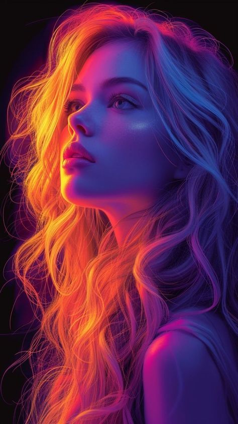 Photographie Portrait Inspiration, Digital Portrait Art, Face Photography, Colorful Portrait, Arte Fantasy, 인물 사진, Girly Art, Art Reference Photos