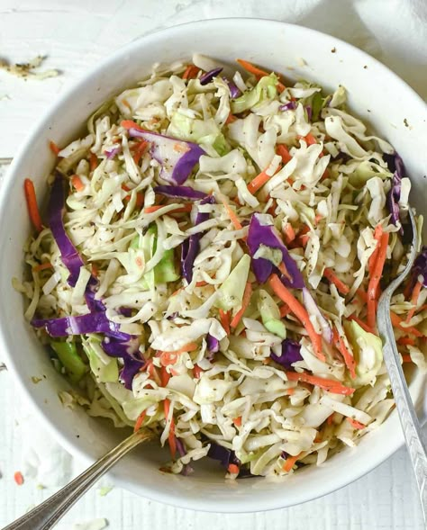 Mayo Free Coleslaw Recipe, Vegan Coleslaw No Mayo, Cabbage Vinegar Salad, Coleslaw Side Dish, Oil Based Coleslaw Recipe, Best Vinegar Coleslaw Recipe, Easy Vinegar Coleslaw Recipe, Coleslaw No Mayo Recipe, Fresh Coleslaw Recipe