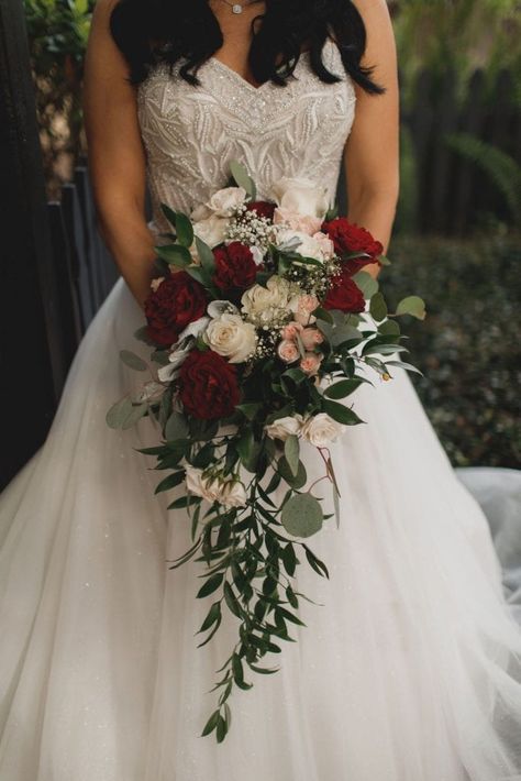 Our Top 15 Bouquets - Cross Creek Ranch FL Bridal Bouquet Styles, Burgundy Wedding Flowers, Winter Bridal Bouquets, Cascading Wedding Bouquets, Red Bouquet Wedding, Winter Wedding Bouquet, Bridal Bouquet Fall, Wedding Bouquets Bride, Bridal Bouquet Flowers