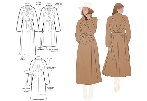 Sewing Tutorials – Style Arc Coat Sewing Pattern, Coat Sewing, Style Arc, Coat Pattern Sewing, Women Crafts, Wrap Coat, Sewing Blogs, Coat Patterns, Coat Design