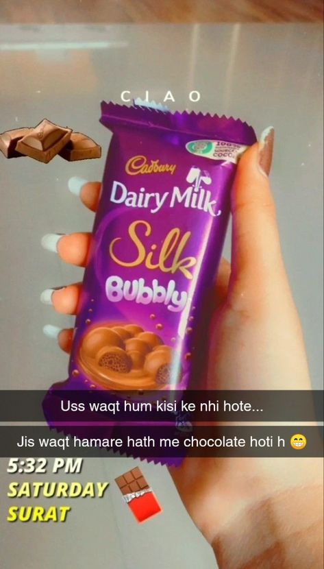 Chocolate Captions For Instagram Story, Chips Snap Streak, Chips Snapchat Stories, Caption For Chocolate, Chocolate Captions For Snapchat, Caption For Chocolate Lover, Chocolate Captions, Chocolate Snap, Chocolate Quotes