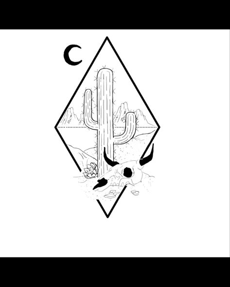 Cactus with bull skull mountains and moon Cow Skull Cactus Tattoo, Cactus And Bull Skull Tattoo, Bull Skull Tattoo With Cactus, Cow Skull With Cactus Tattoo, Tucson Tattoo Ideas, Western Sky Tattoo, Cactus And Skull Tattoo, Western Flash Tattoo Sheet, Cactus Mountain Tattoo