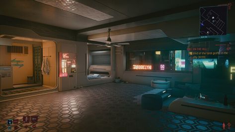 Clown Hotel, Cyberpunk Terrain, Futuristic Plants, Cyberpunk Interior Design, Cyberpunk House, Futuristic Living Room, Cyberpunk Apartment, Cyberpunk Interior, Futuristic Room